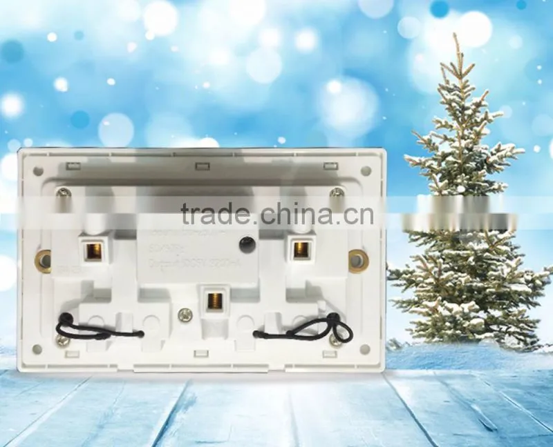 wall mount electrical double switch socket with 2 usb outlet for iphone charge 3200 mA
