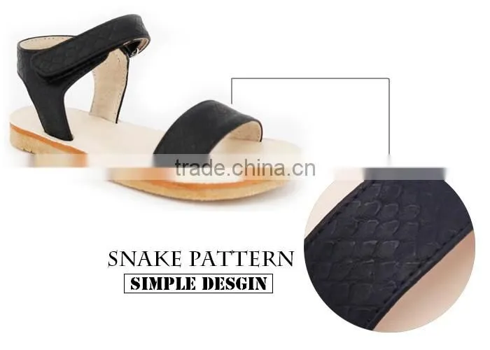Choozii 2016 Fashion Open Toe Girls Leather Sandals with Flat Design
