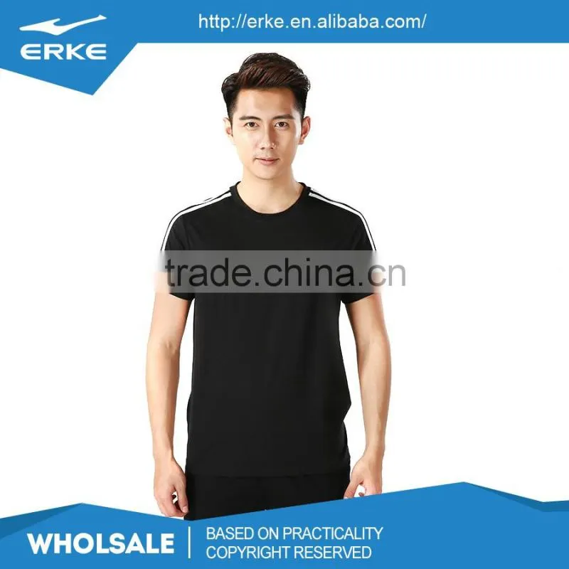 ERKE wholesale round neck blank gray blue black 100%cotton mens t shirt