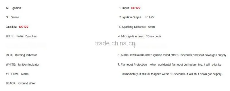 12vdc factory wholesale automatic control electric gas ignition for heater