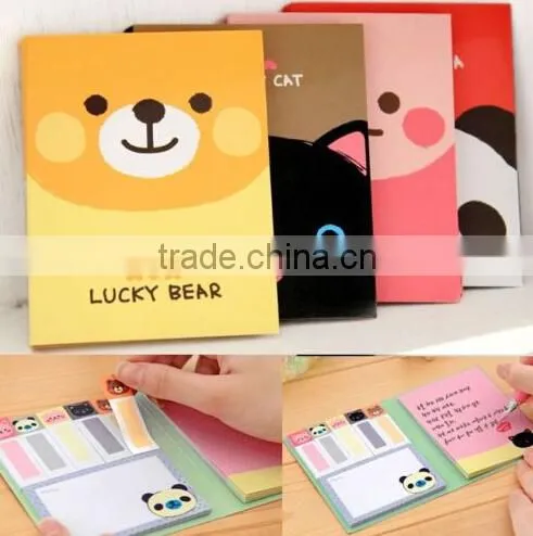 Cute 1+5 Sticker Bookmark Marker Memo Flags Index Pad Tab Sticky Notes