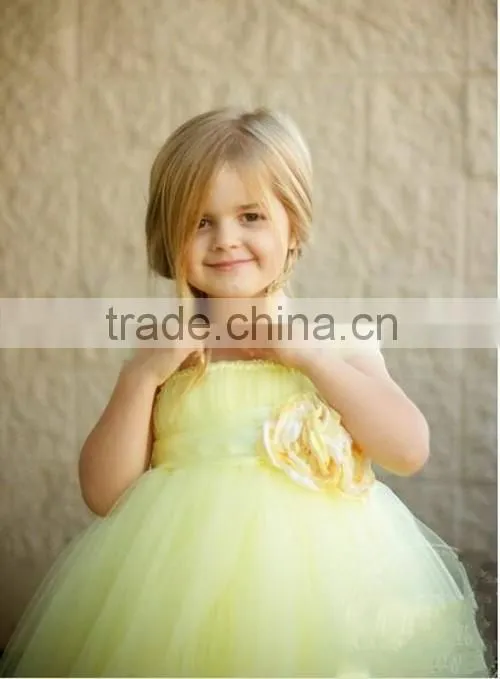 2015 New Arrival Baby Tutu Dress Maxi Light Yellow Baby Tutu Dress