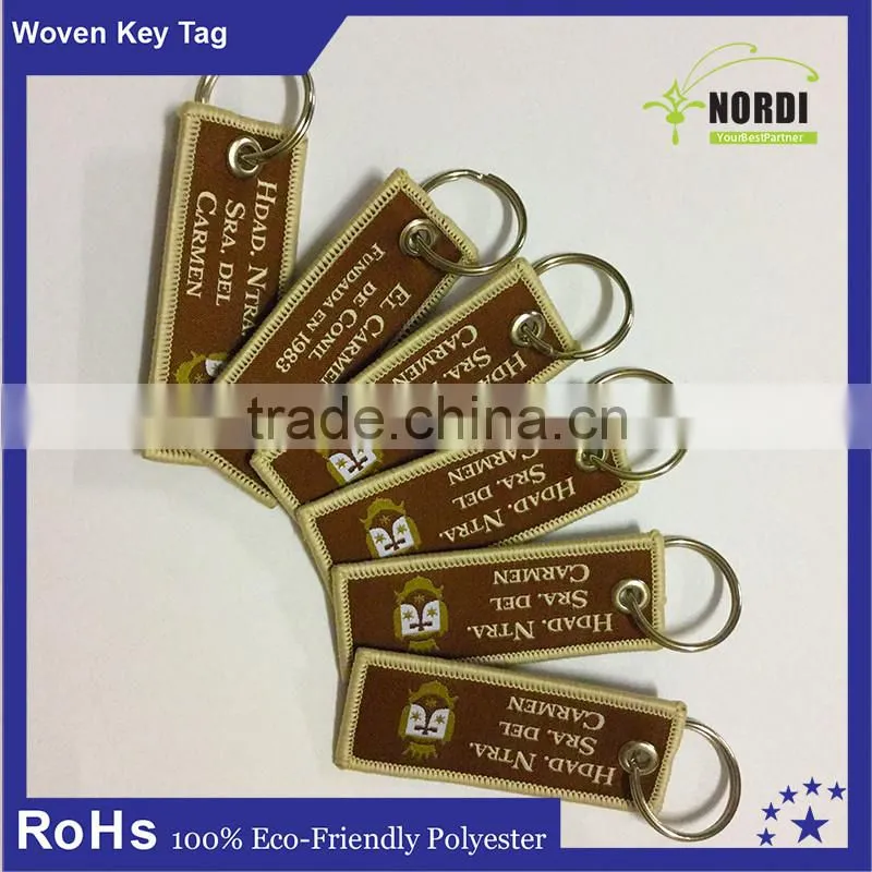 wholesale embroidered christmas gift keychain /personalized luggage tag