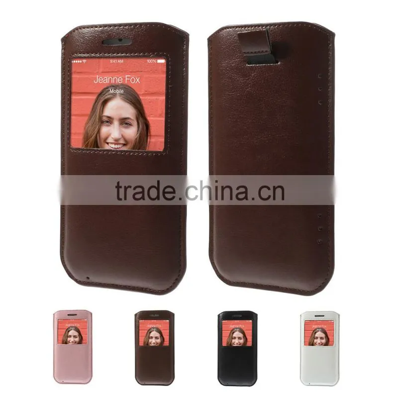 Wholesale new design pull tab pu leather pouch case for samsung galaxy note 4