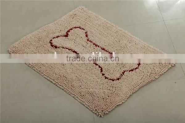 bone pattern polyester microfiber chenille pet carpet