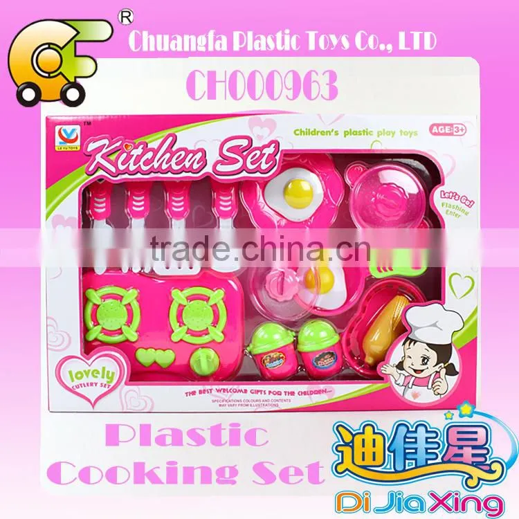 Made in china plastic role play cooking kitchen toys set for girl
