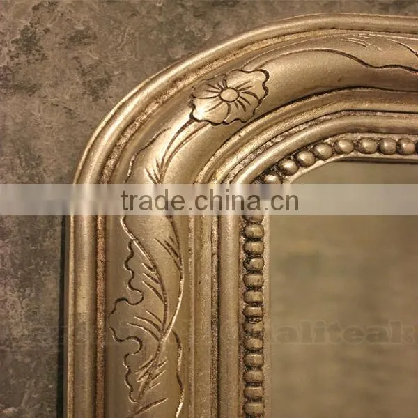 Large Decorative Wall Mirror With Antique Silver Leaf Finish - Jasmine Series