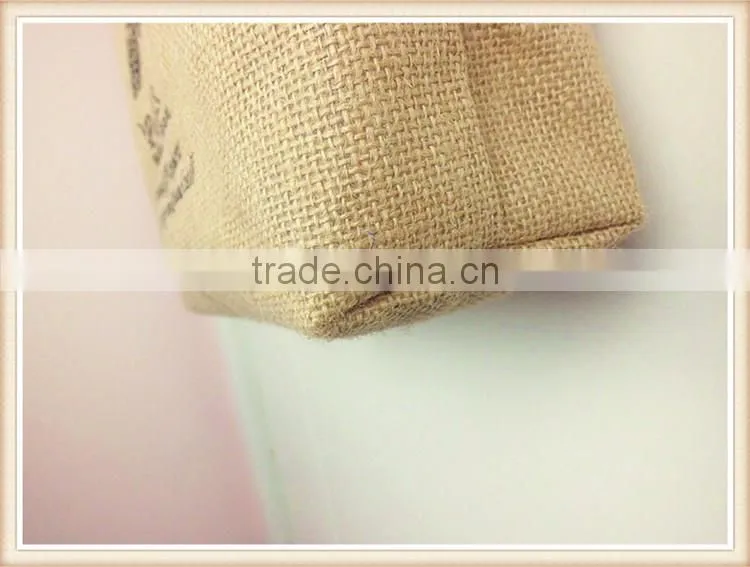 Fashion lady jute shopping bag with PU handle
