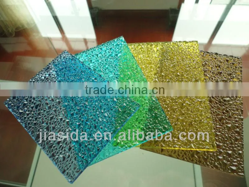 Polycarbonate Plastic Embossed sheet for windows and doors decoration/pc embossed sheet