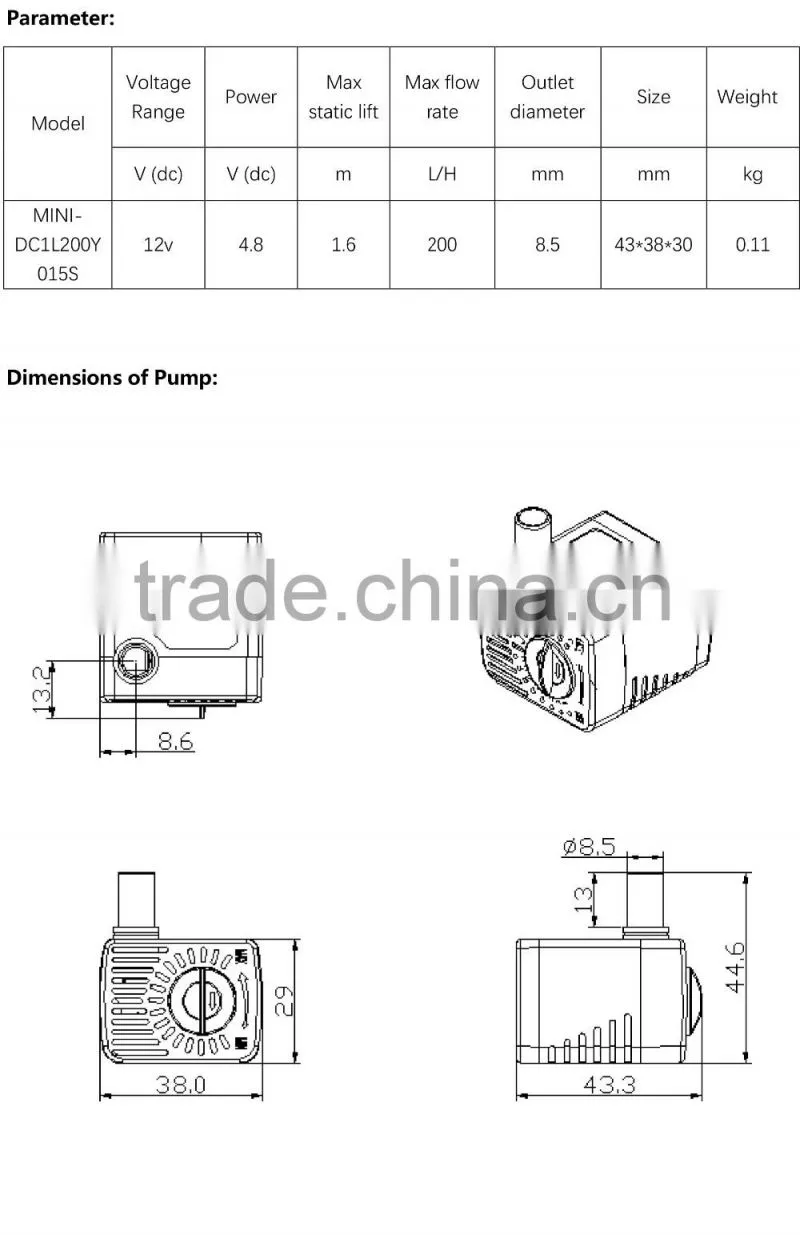 DC Mini Water Solar Pump