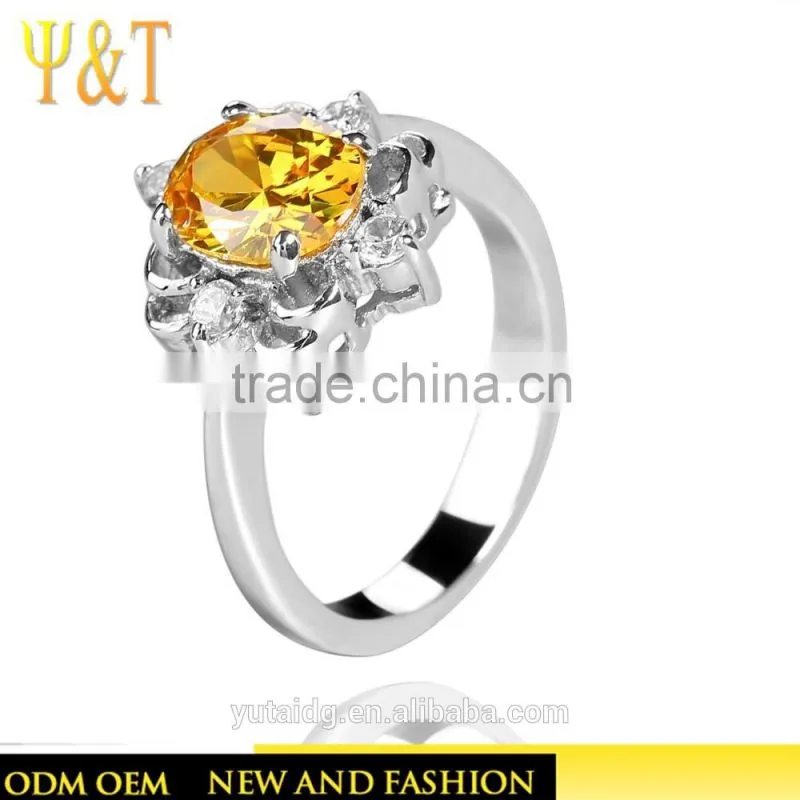 Jingli Jewelry High End Crystal Silver Ring (YJ-399)