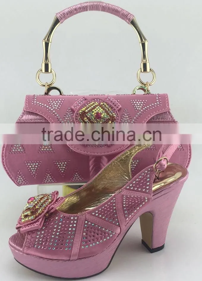 Wonderful fashion design women shoes and bag in different color matching for party ME3317