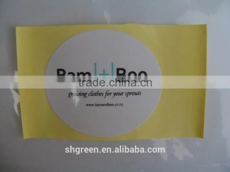 Oval shape transparent PVC sticker for bowl