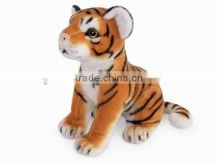 factory wholesale realistic sitting brown tiger plush toys stuffed plush jungle animal toy super soft plush brown tiger
