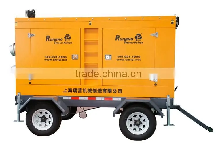 Shanghai farm irrigation water pump machine with trailer 180m3/hr