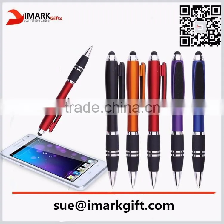 Multi Function Ball Pen With Screen Cleaner Stylus Touch Plastic Pen