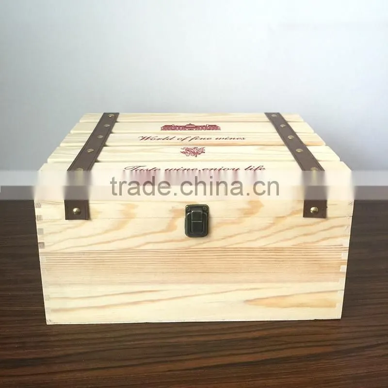 Aibaba Best High Quality wooden wine packaging boxes for 6 bottles / wine gift box