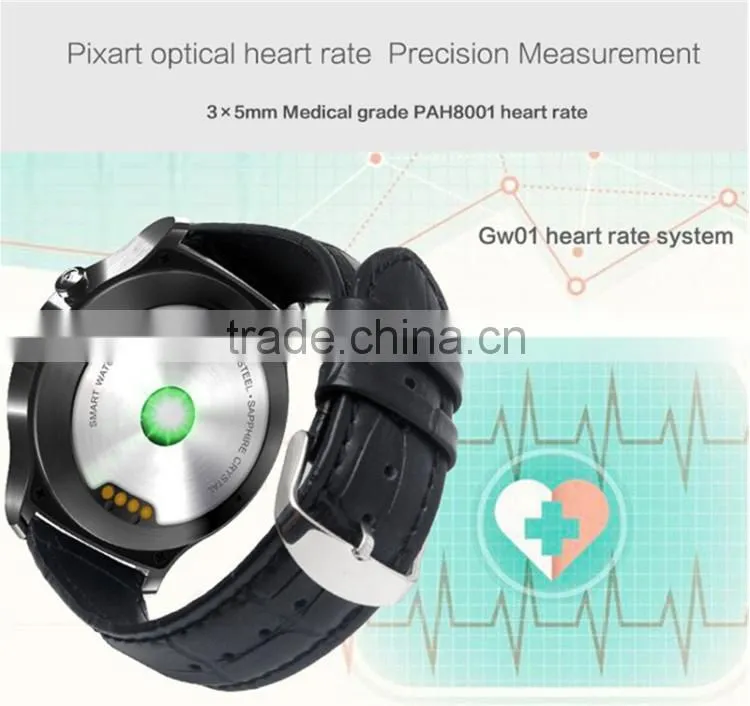 New 1.33'' Inch Full Circle Bluetooth 4.0 Syn Pedometer GW01 Android iOS Smart watch