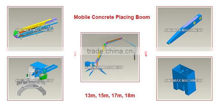 TOP! 13m 15m 17m 18m Mobile Hydraulic Spider Boom with Wheels/Concrete Distributor