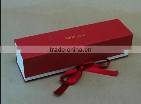 Beautiful Red Paper Wine Bottle Box,Cardboard Box With Satin Lining (High Quality,Fast Printing)