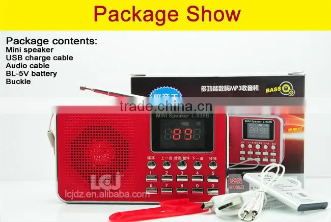 2015 mini creative speaker with fm radio and mp3 player