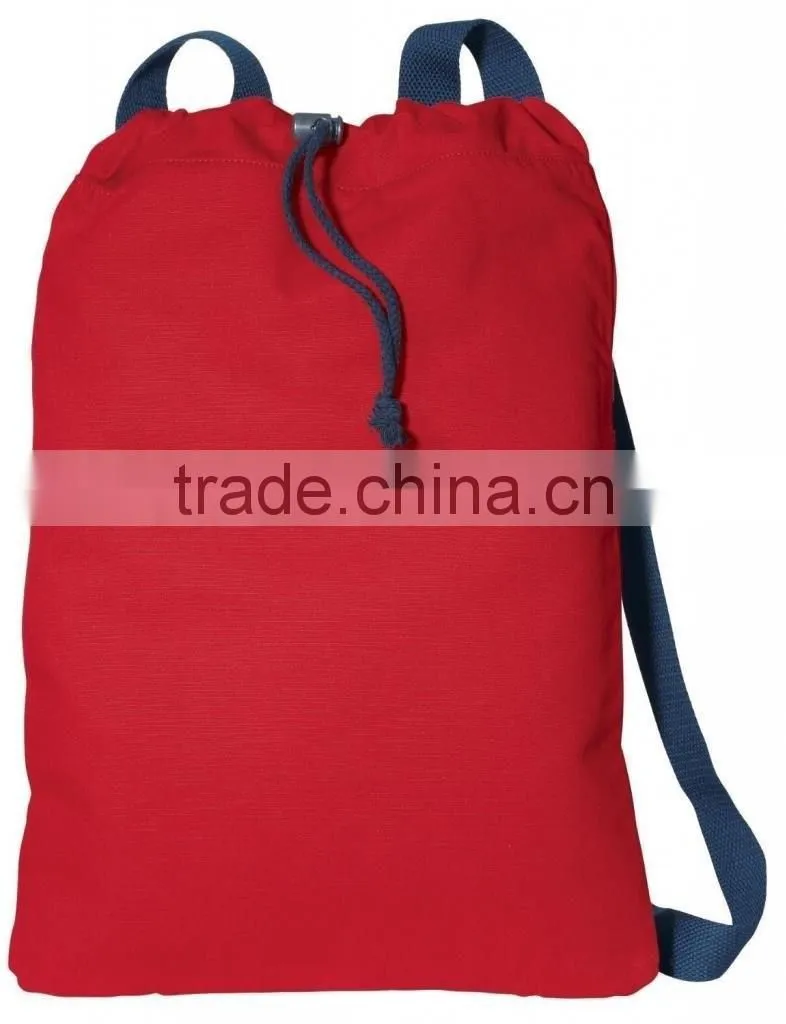 Canvas Soft Cotton Drawcord Toggle Cinch Pack Promotional Drawstring backpack
