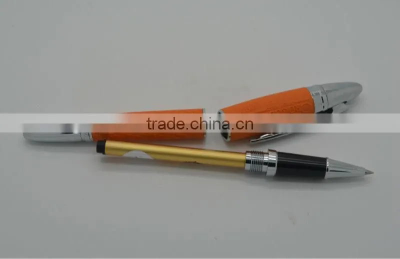 promotional metal leather pen, gift rubber pen, embossed gift logo pen