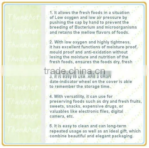 Vacuum plastic canister