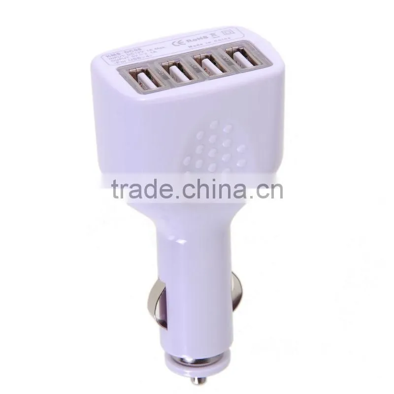 New design DC 5V 2.1V 4 Port USB Car Charger Power Adapter for Tablet iPad iPhone iPod