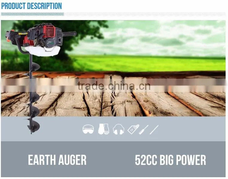 49cc gas powered earth auger with different size of drills