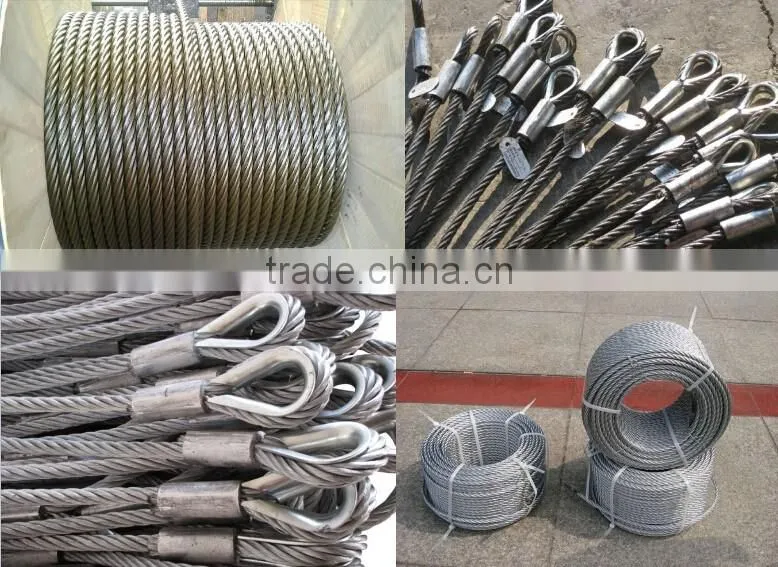 Electro Galvanized Steel Wire Rope 7X19