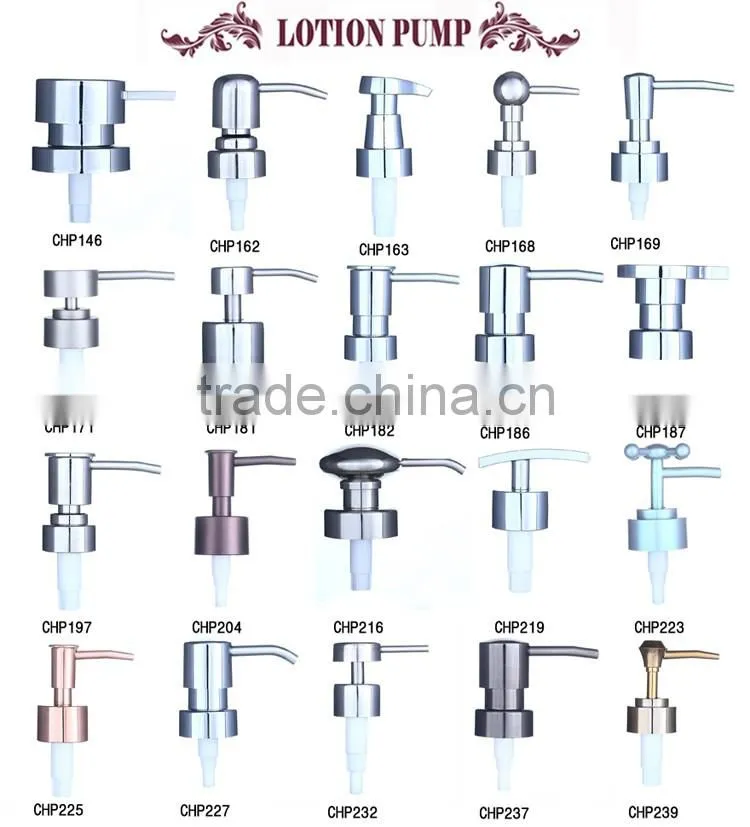 Newest matte-gold tine long nozzle design liquid soap lotion pump