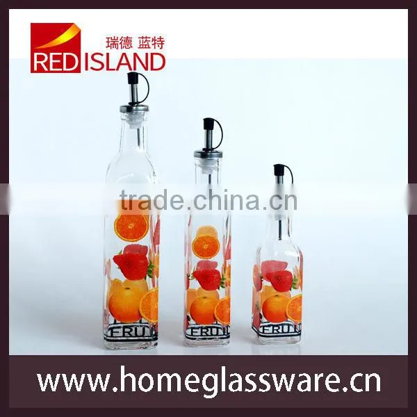 glass oil and vinegar bottle kitchenware with oil nozzle