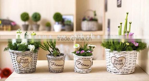 New design wicker woven garden basket wicker garden tools basket