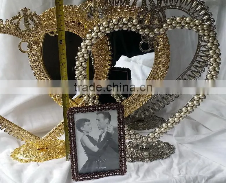 decorative gold metal frame mirror for islam muslin