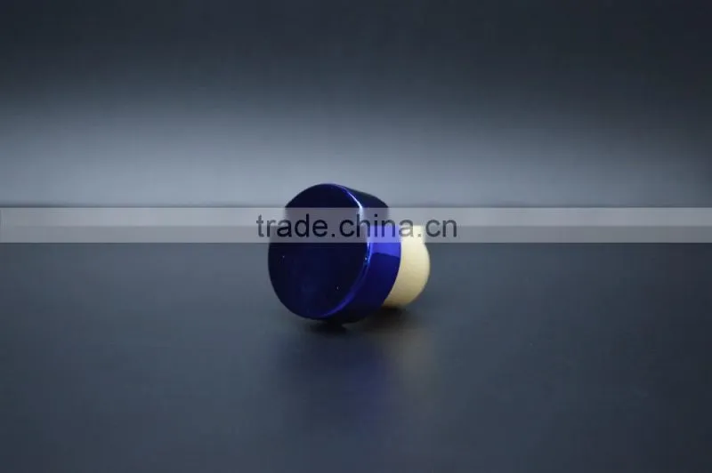 Blue aluminum cap with synthestic cork wine bottle stopper