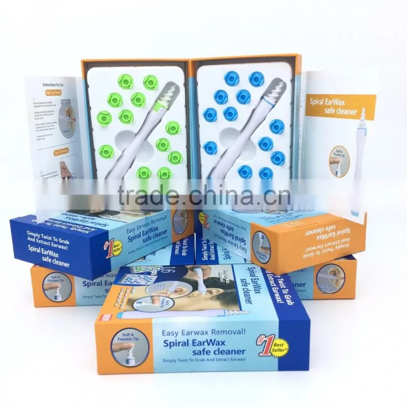 Portable Swab Disposable Earwax Removal Swab Safe Cleaner System with 16 Replacement Heads