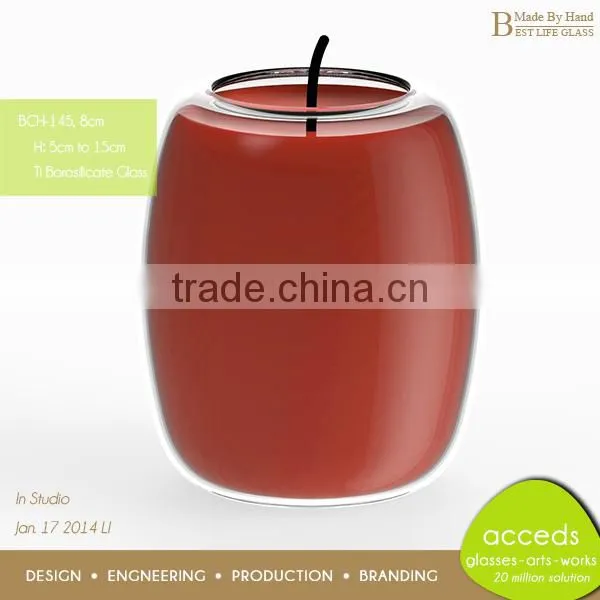 2014 Novelty OEM/ODM Round Replacement Clear Glass Tealight Holder