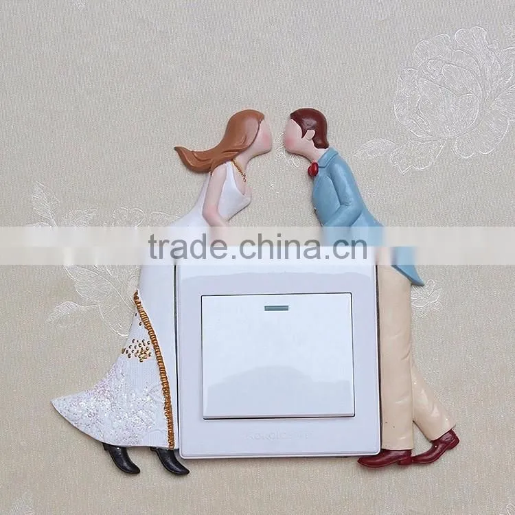 Fashion wedding decorations resin bear wall switch sticker