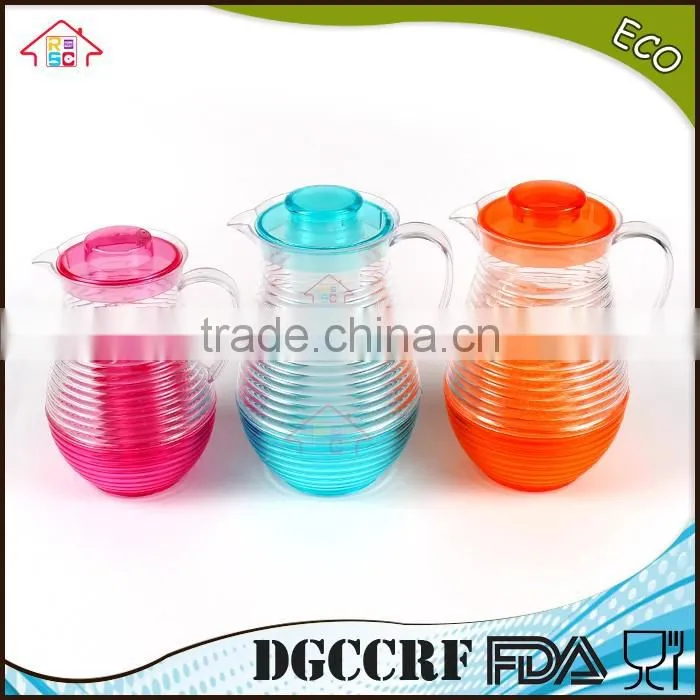 NBRSC set of 5 piece plastic ps cold water kettle spiral drinking water jug tea pot water jug with cups