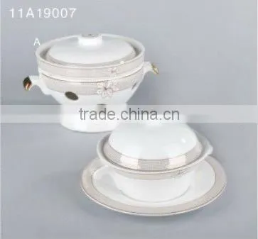 15PCS hotel white ceramic dinnerware set tableware set