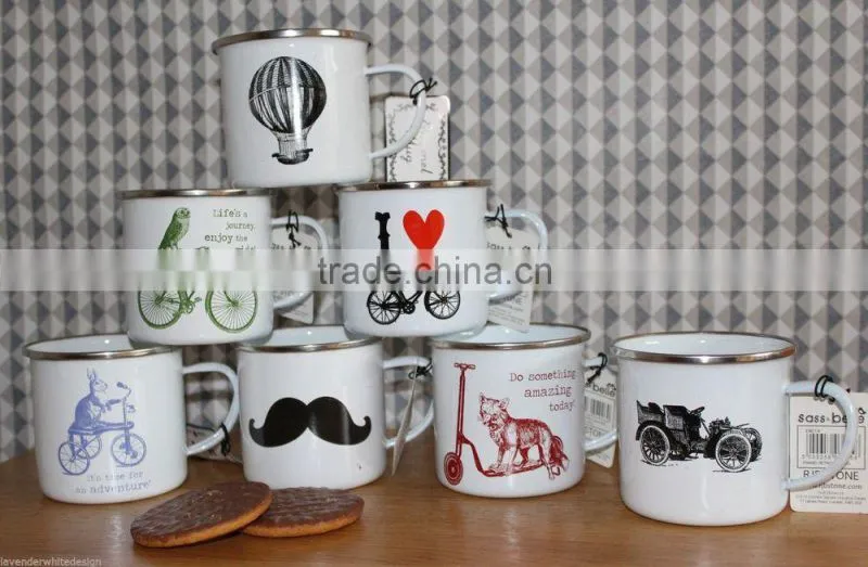 tin enamel mug