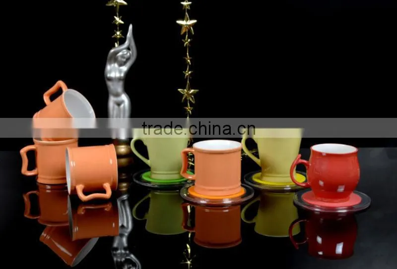 Classical Ceramic gift set mugs with handle and plate