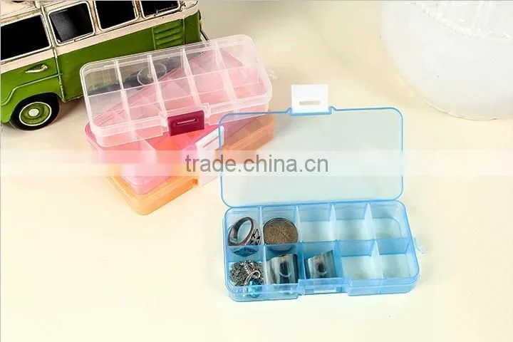 10 Adjustable Clearly Crafts Storage Stock Case Box Clear Jewelry Plastic box with compartments
