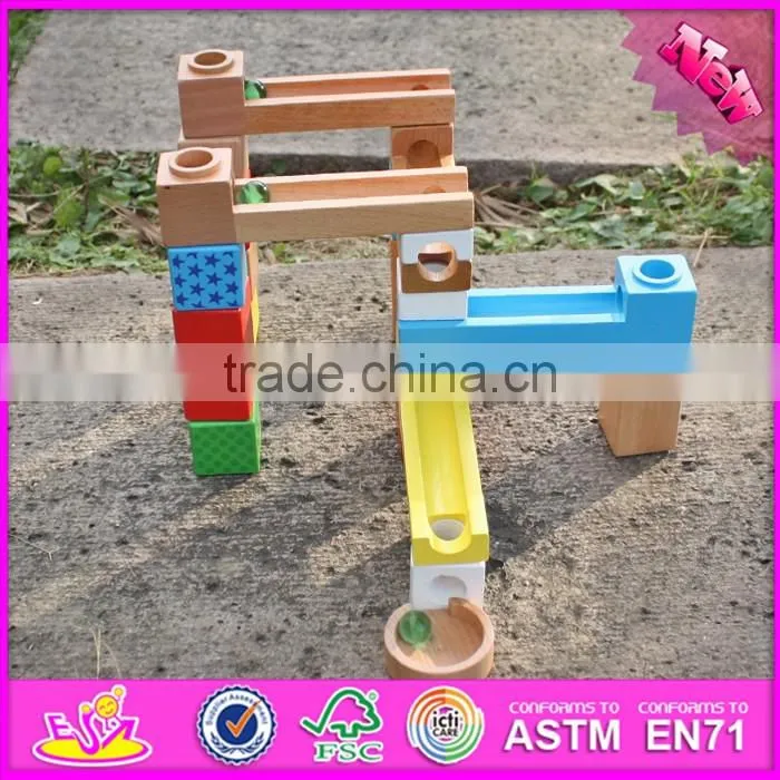 2016 new design building blocks funny children wooden marble run toys W13A126