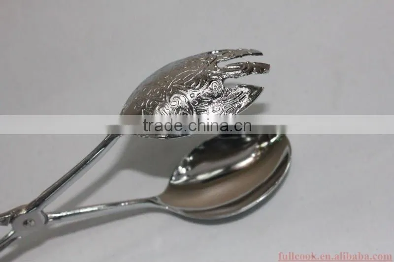 Deluxe food tong w/golden and silver