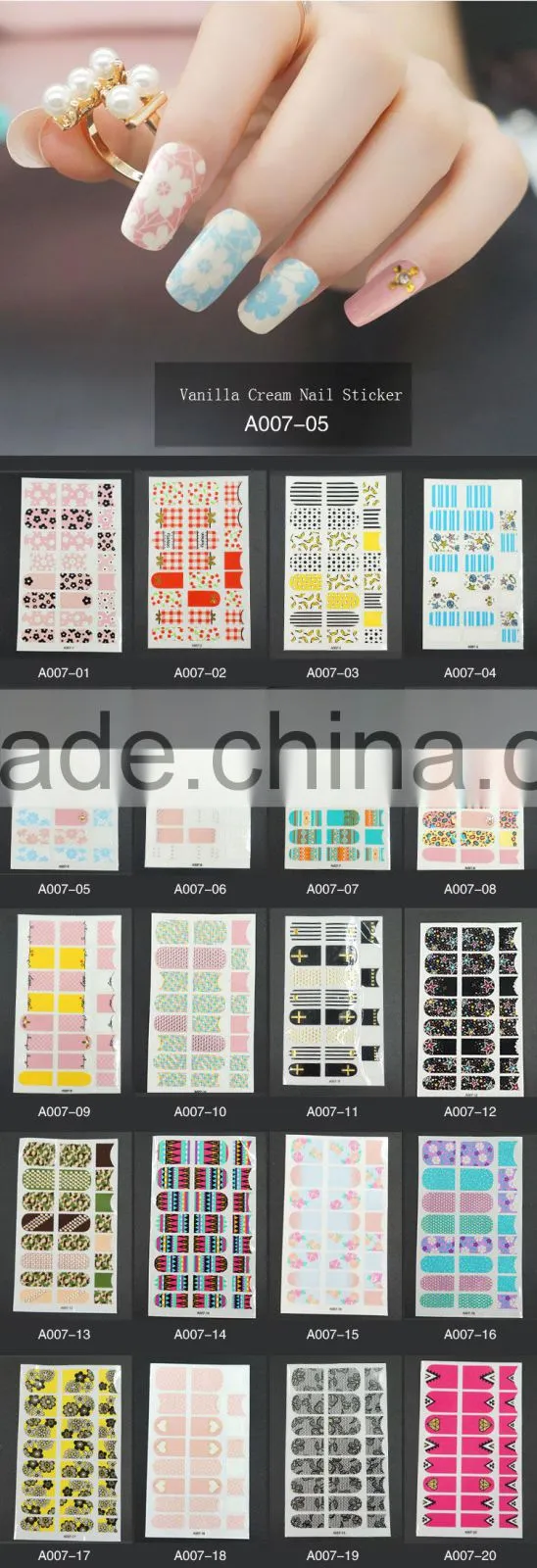 NEWAIR new fashion bright flower colorful nail sticker for young girls