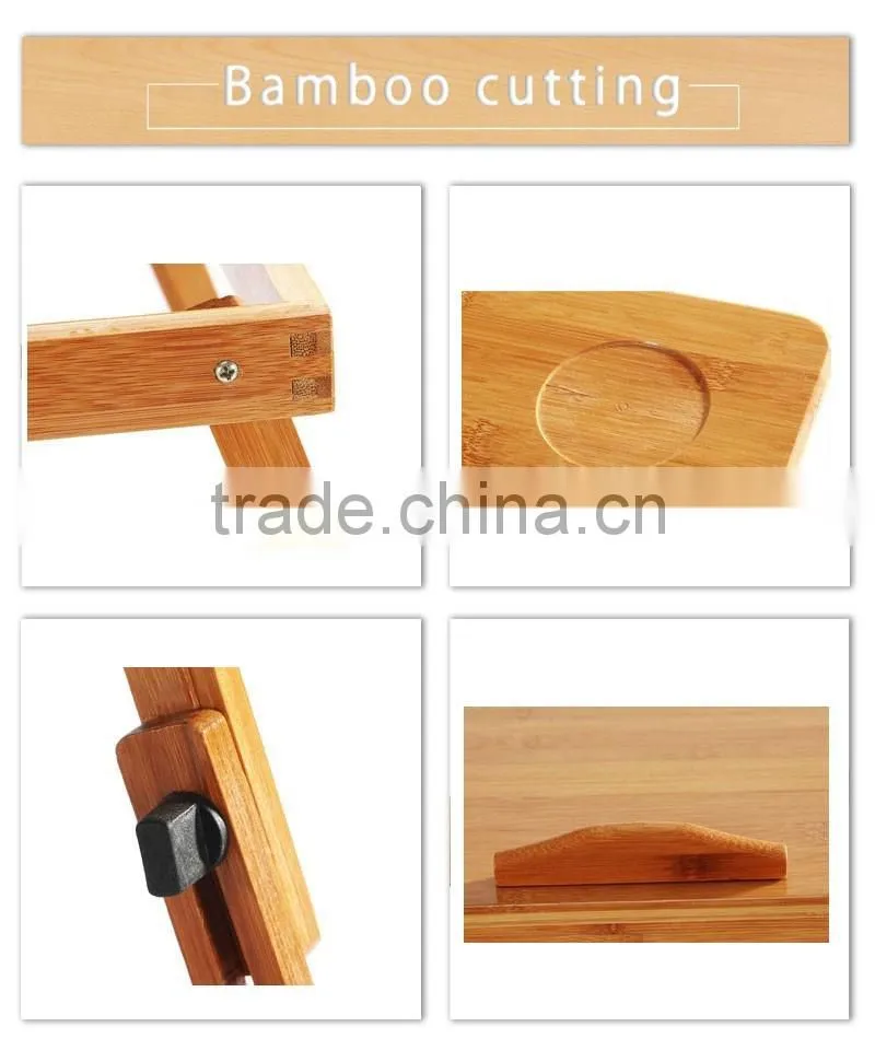 Folding Bamboo Table on Bed for Laptop PC Computer