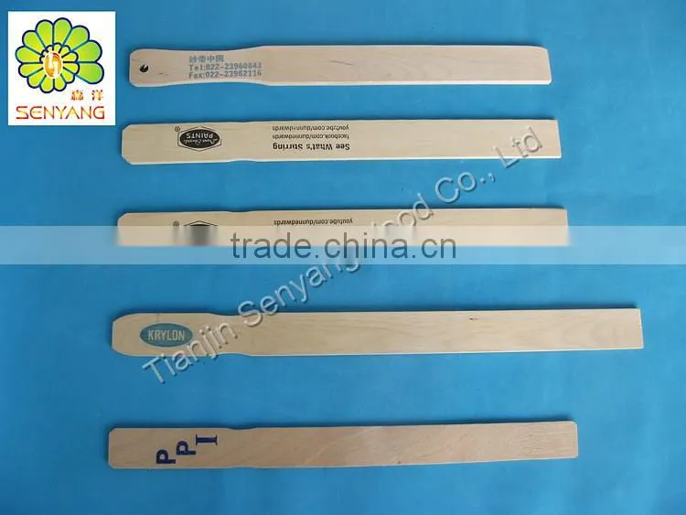 custom logo printed birch wooden paint paddle