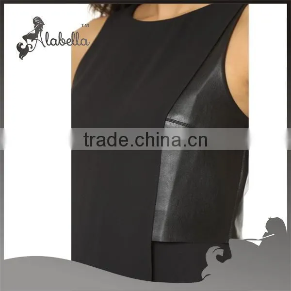 2016 new products black top leather tops
